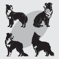 piatto illustrazione di cane silhouette vettore