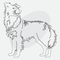 mano disegnato cane schema illustrazione vettore