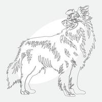 mano disegnato cane schema illustrazione vettore