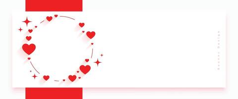 carino san valentino giorno amore cuore telaio bandiera con testo spazio vettore