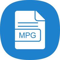 mpg file formato glifo curva icona design vettore