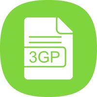 3gp file formato glifo curva icona design vettore