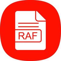 raf file formato glifo curva icona design vettore