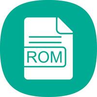 rom file formato glifo curva icona design vettore