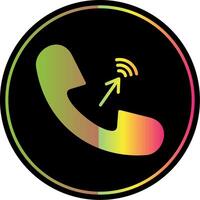 Telefono chiamata glifo dovuto colore icona design vettore
