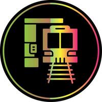 treno stazione glifo dovuto colore icona design vettore