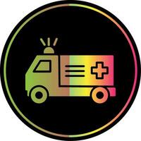 ambulanza glifo dovuto colore icona design vettore