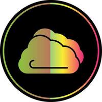 nube glifo dovuto colore icona design vettore