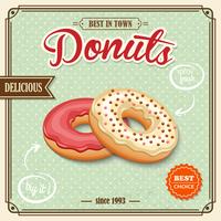 Donut poster retrò vettore