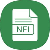 nfi file formato glifo curva icona design vettore