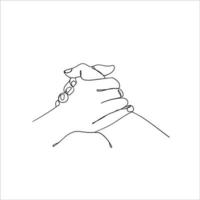 disegno a mano doodle illustrazione della linea di contorno dell'icona della stretta di mano vettore