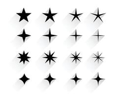 impostato di scintillio stella simbolo con ombra effetto vettore