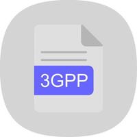 3gpp file formato piatto curva icona design vettore