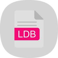 ldb file formato piatto curva icona design vettore