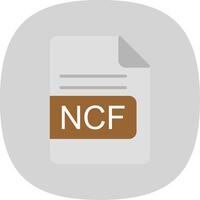 ncf file formato piatto curva icona design vettore