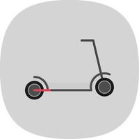 calcio scooter piatto curva icona design vettore