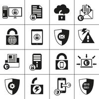Icone di sicurezza di protezione dei dati vettore