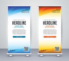 design professionale del modello di banner per stand roll up vettore