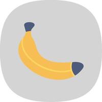 Banana piatto curva icona design vettore