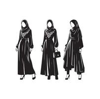 hijab stile moda in piedi illustrazione design vettore