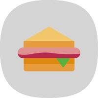 Sandwich piatto curva icona design vettore