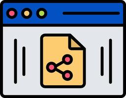 file condivisione linea pieno icona vettore