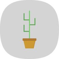 cactus piatto curva icona design vettore