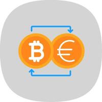 bitcoin changer piatto curva icona design vettore