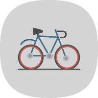 bicicletta piatto curva icona design vettore