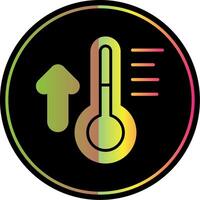 termometro glifo dovuto colore icona design vettore