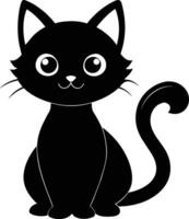 un' grazioso silhouette di un' carino gatto vettore