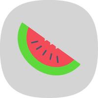 acqua melone piatto curva icona design vettore