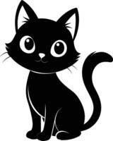 un' grazioso silhouette di un' carino gatto vettore