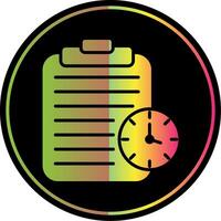 cronometro glifo dovuto colore icona design vettore