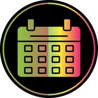 calendario glifo dovuto colore icona design vettore