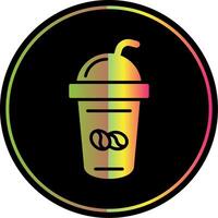 caffè shake glifo dovuto colore icona design vettore