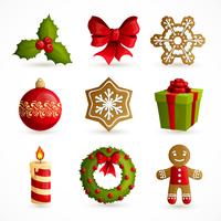 Set di icone di Natale vettore