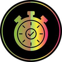 cronometro glifo dovuto colore icona design vettore