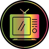 tv glifo dovuto colore icona design vettore