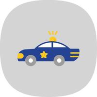 polizia auto piatto curva icona design vettore