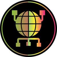 globale organizzazione glifo dovuto colore icona design vettore