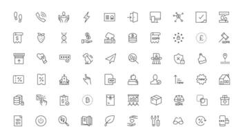 impostato di magro linea ragnatela icona impostare, semplice schema icone collezione, pixel Perfetto icone, semplice illustrazione vettore