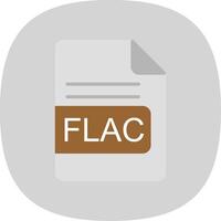 flac file formato piatto curva icona design vettore