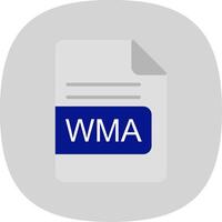 wma file formato piatto curva icona design vettore