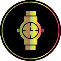 orologio glifo dovuto colore icona design vettore