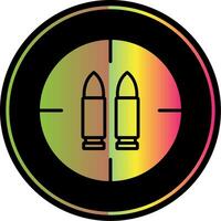 munizioni glifo dovuto colore icona design vettore
