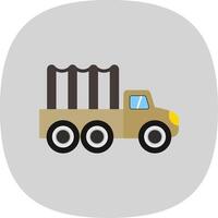 camion piatto curva icona design vettore
