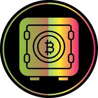 bitcoin Conservazione glifo dovuto colore icona design vettore