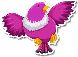 simpatico adesivo rosa uccello animale cartone animato vettore