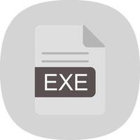 EXE file formato piatto curva icona design vettore